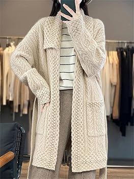 Amazon.com: Women's Fall/Winter Belted Long Cardigan Knit